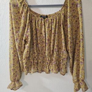 Trinity Mustard Floral Blouse